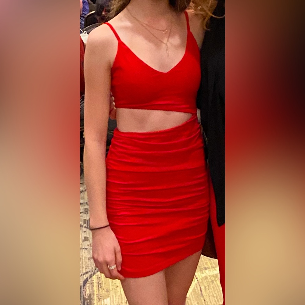 Superdown stunning, red body con cut out dress. Size XXS